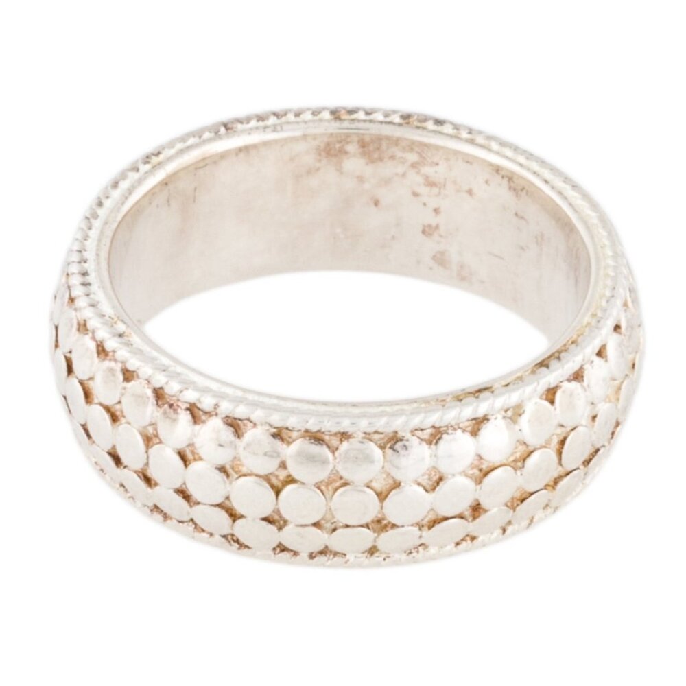 ANNA BECK STERLING SILVER 925 DOTTED BAND RING